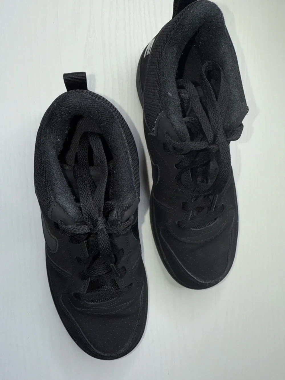 Nike Court Borough Mid Big Kids Shoes in Black size 6.5Y Sneaker Suede Leather - Picture 6 of 8